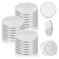 Blank Challenge Coins Metal Stamped Sublimation Blanks 40Mm Laser Engraved Round Labels+Acrylic Protective Case 20Pcs