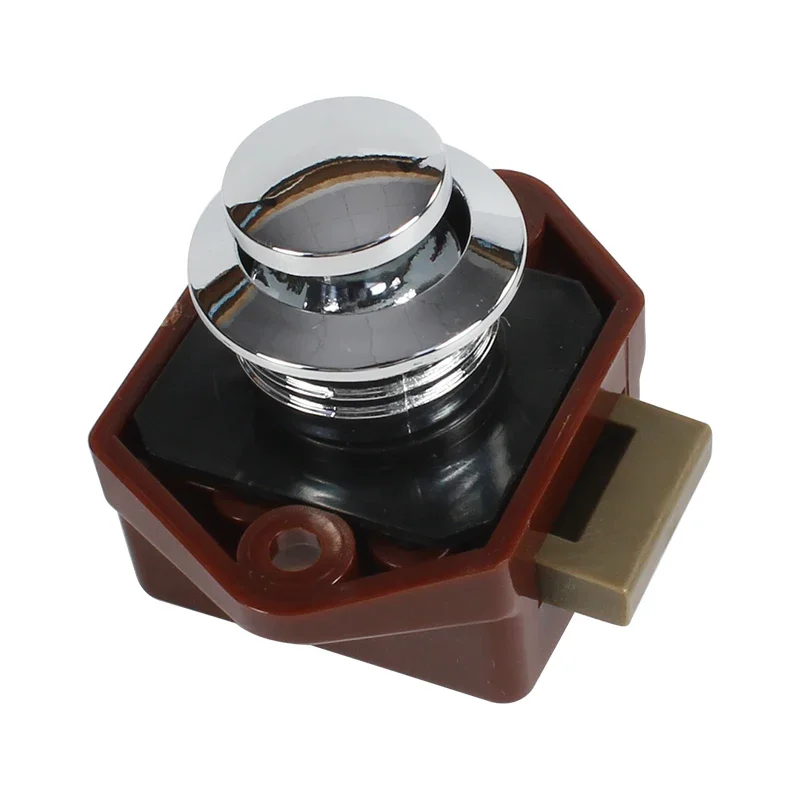 

TYTXRV Camper Trailer Motor Parts 20mm Brown Color Button Cabinet Lock Zinc Alloy+ABS Cupboard 20pcs/Box