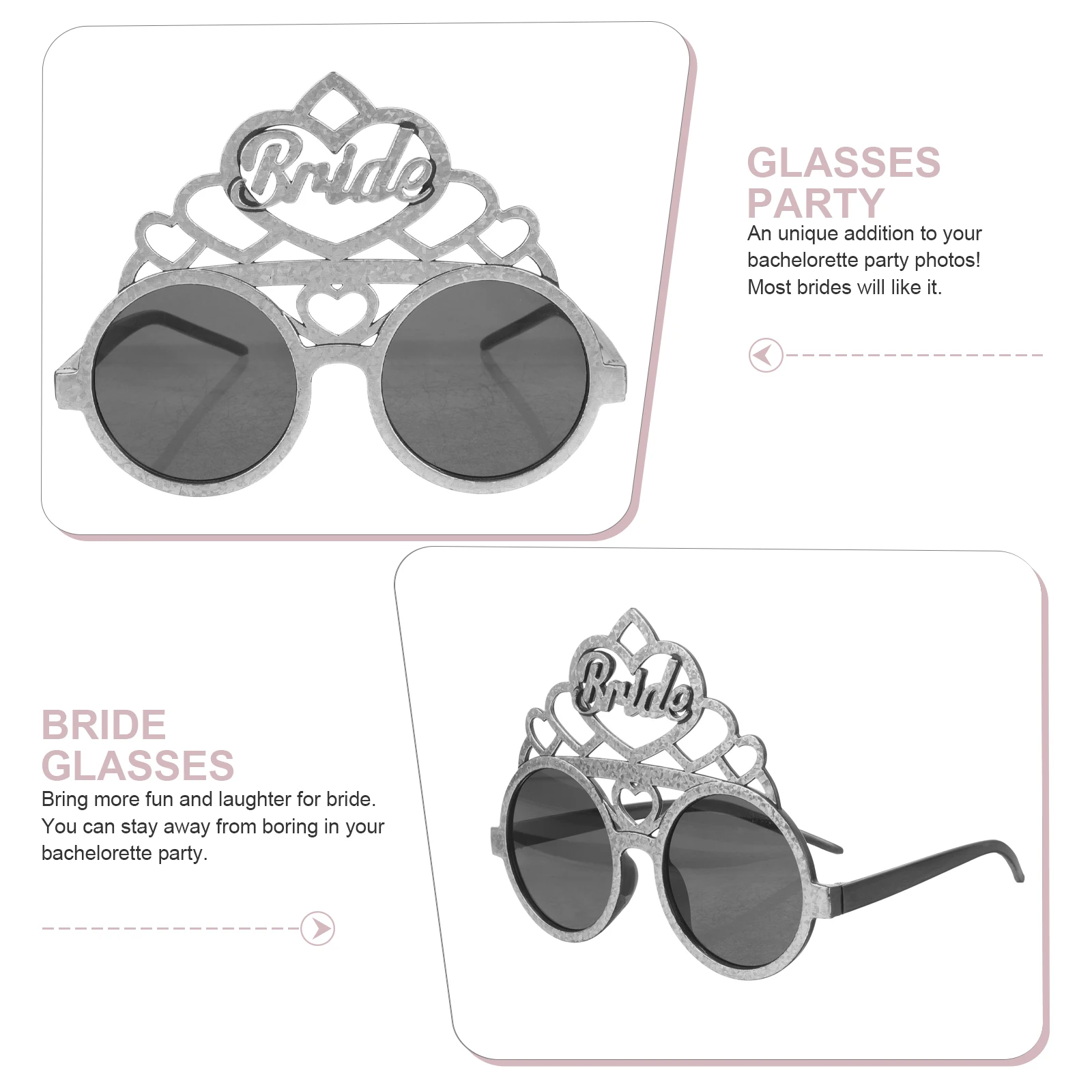 

Charming Wedding Party Glasses Bride Eyewear Photo Booth Props Bridal Party Accessories Bachelorette Headwear Decorations