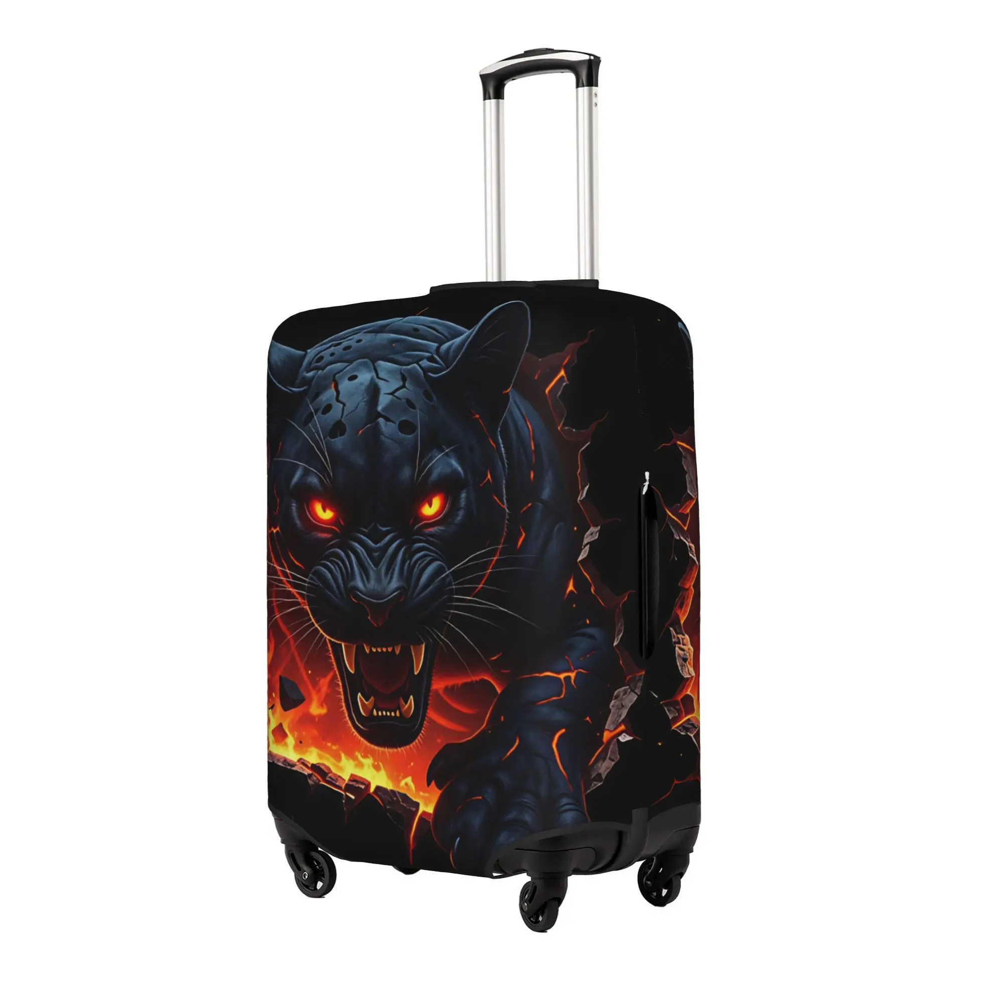 Cute Black Panther Animal Luggage Cover Protector Dust Proof  Travel Suitcase Covers