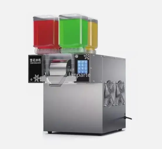 Touch Screen Commercial Snowflake Machine Snow Cone Ice Shaver Machine 120KG/24H