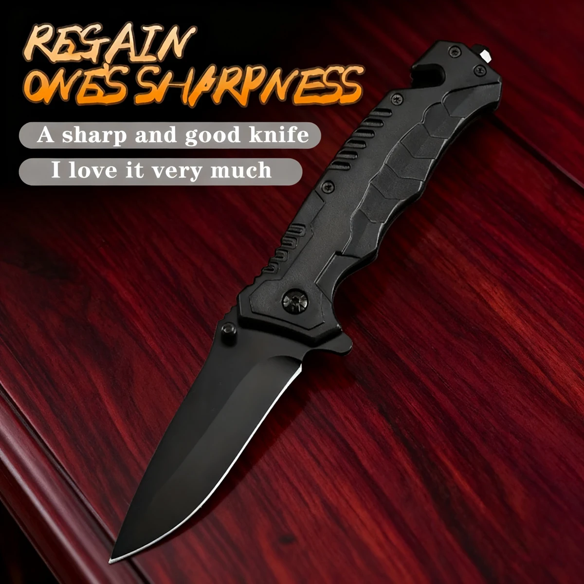 Cuchillo plegable multifuncional y práctico, cuchillo de bolsillo EDC, cuchillo para frutas, adecuado para supervivencia al aire libre, camping y pesca