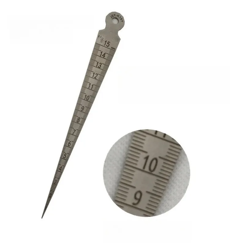 Triangular gap ruler 0-15mm stainless steel aperture ruler gap ruler set aperture gauge 700A 1-15mm   10PCS