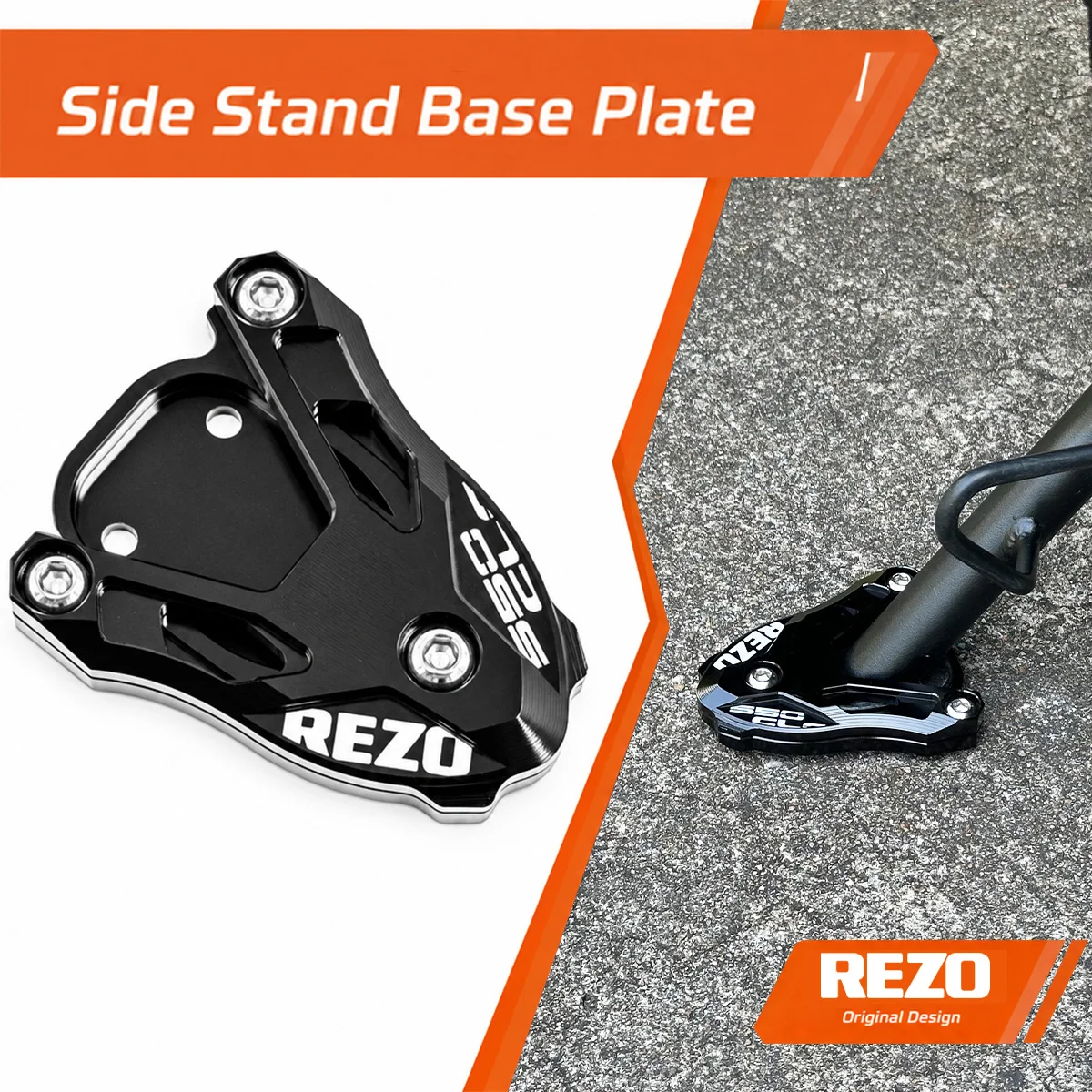 Aluminum Black Kickstand Base Foot Pad Increase Contact Area Support Plate Side Stand Enlarge Extension Pad for CFMOTO 550CL-C