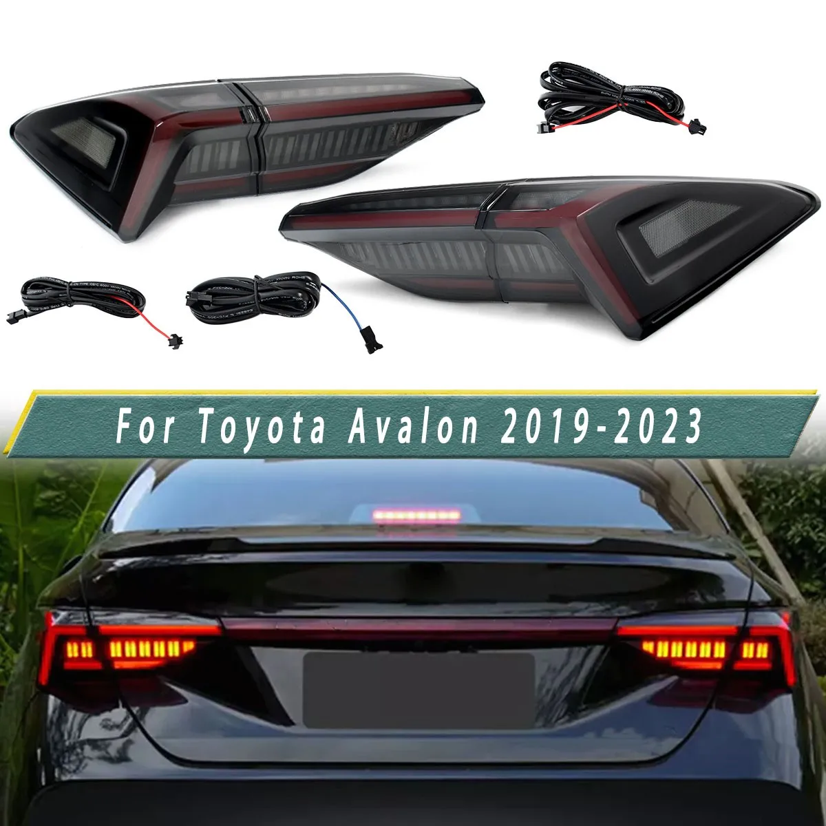 For Toyota Avalon Rear Lights 2019 2020 2021 2022 2023 Smoke LED Tail Lights Rear Lamps Assembly Left Right Plug and Play