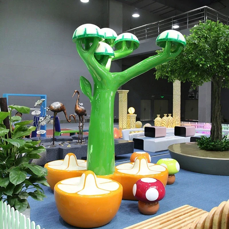Mushroom tree stool ornament, chair view 4