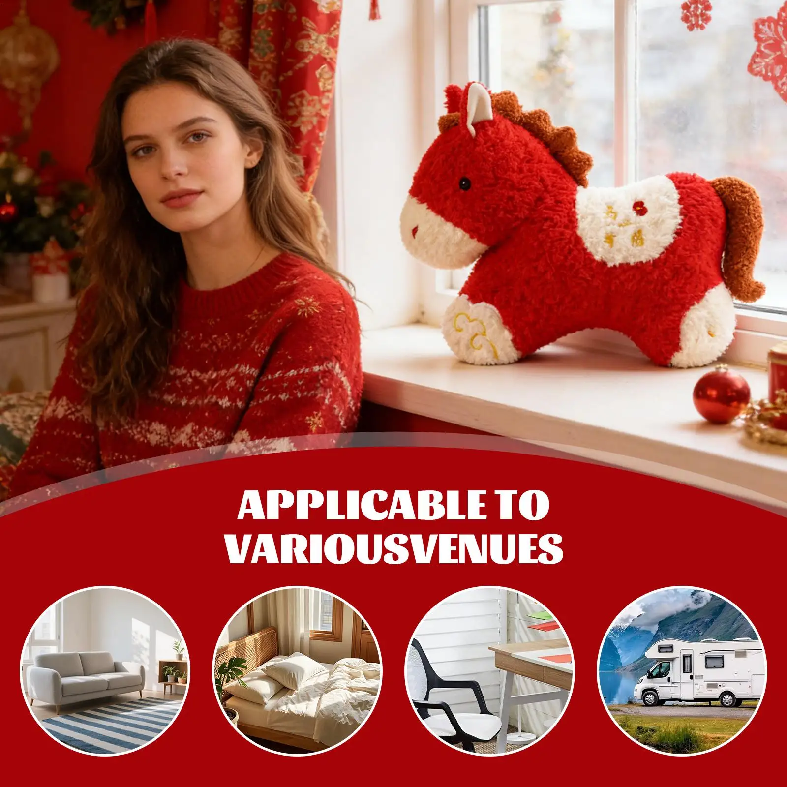 

Horse Year Plush Doll 2026 New Mascots Plush Dolls Zodiac Horse Year Party Event Gifts Family Christmas Atmosphere Decorations