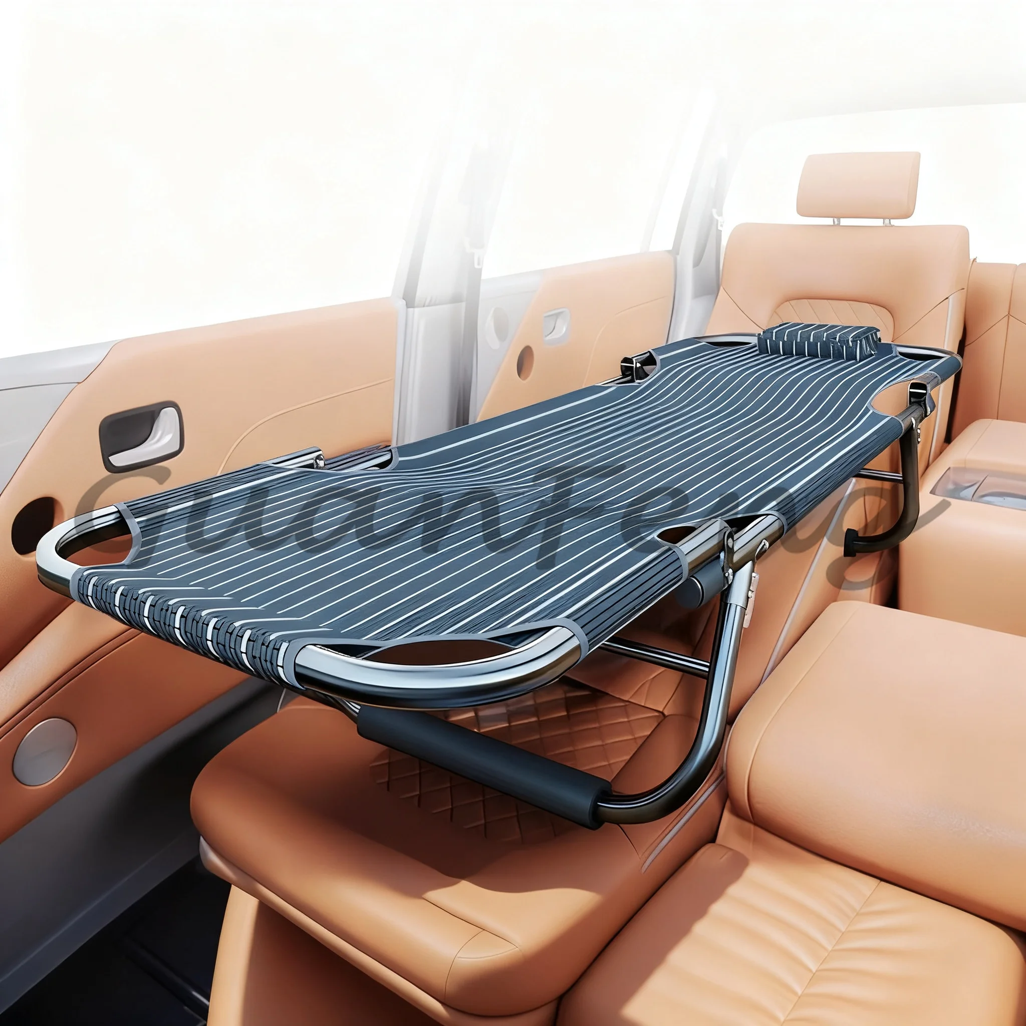 165*56cm Unfold Car Folding Bed, Co-pilot Sleeping Bed for Car Travel Rest