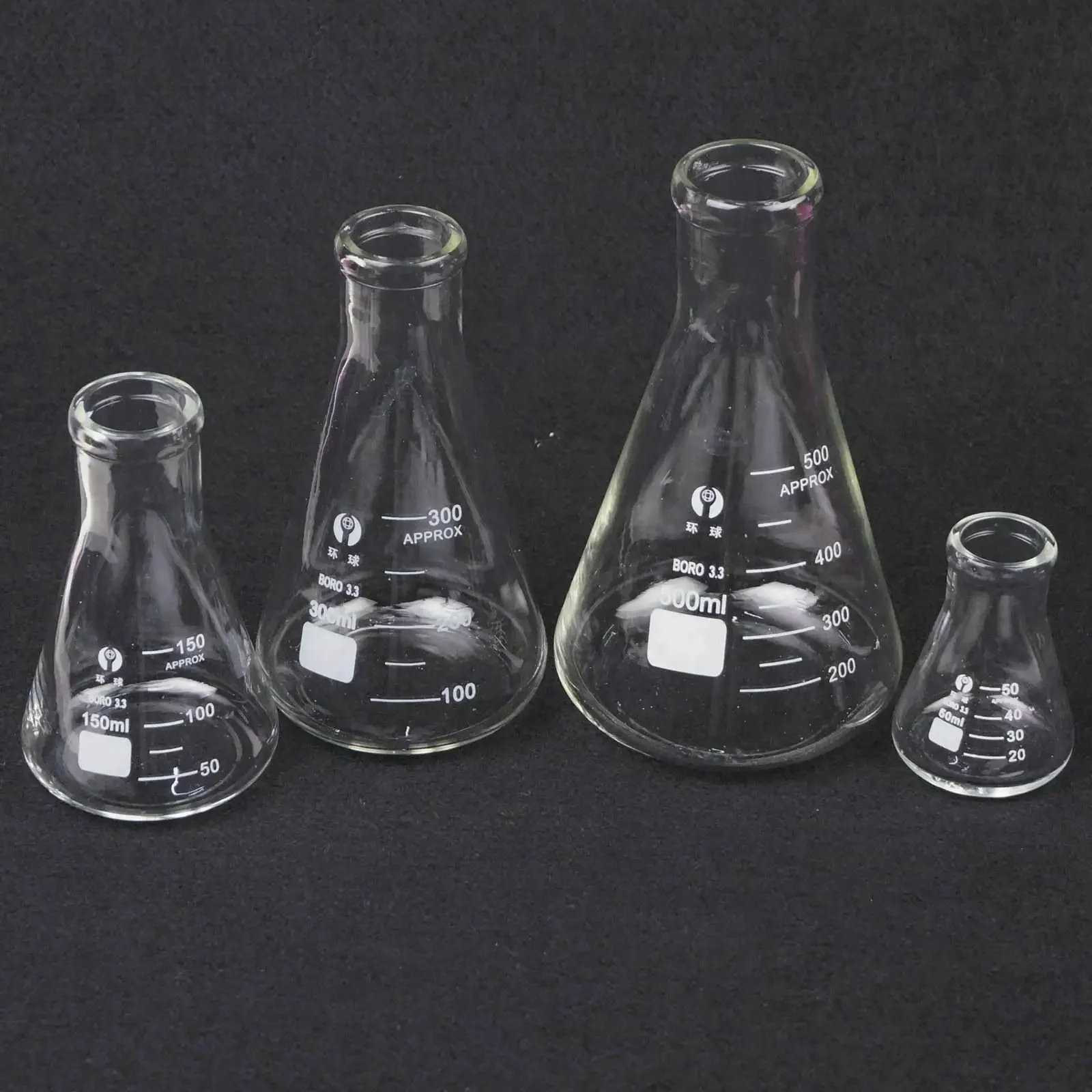 50/100/150/200/250/300/500/1000/2000/3000/5000ml Borosilicate Glass Conical Erlenmeyer Flask Lab