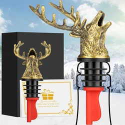 LKKCHER Deer Head Wine Pourer Stopper Bottle Accessories Home Brewing Bar Drinks Tools Gift Set for Hunters Men Beer Pourers