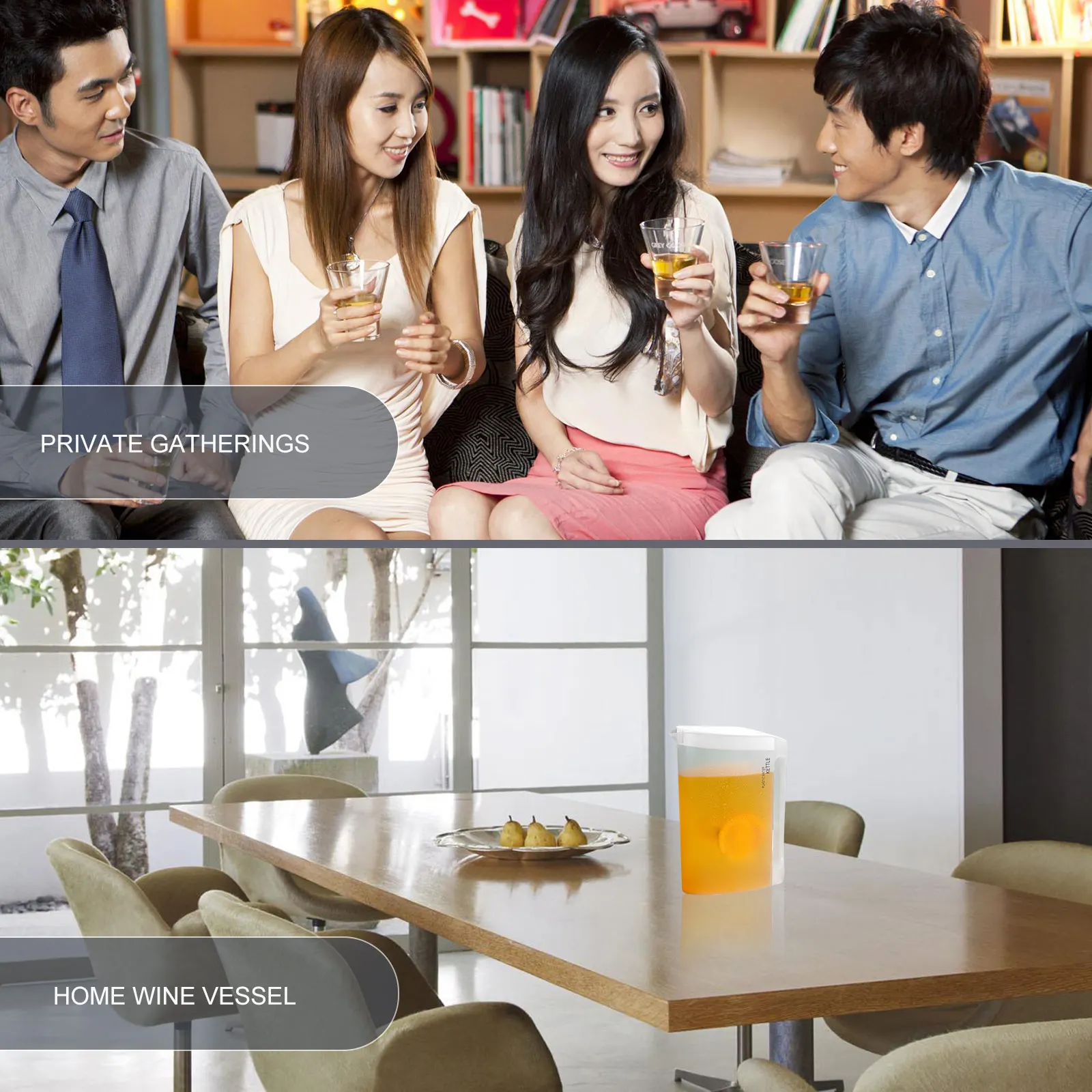 

Large Capacity Water Container Summer Tea Pitcher Cool Transparent Plastic Beverage Pitcher Household Water Pot Handle