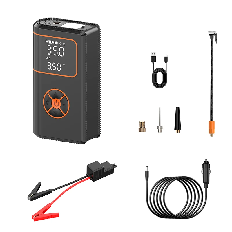 Multi-use Car Jump Starter Power Bank 6000mAh Emergency Lighting 12V Car Rescue Battery Booster Car  Tire Air Pump