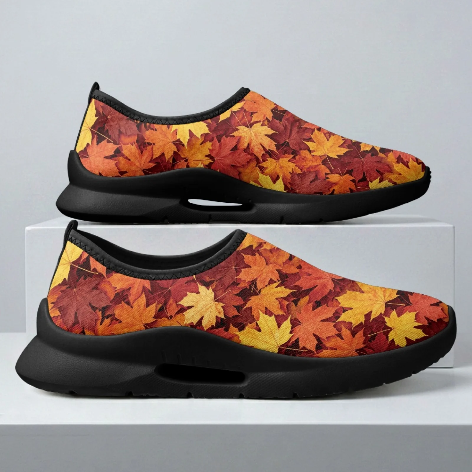 PENSTROLL Casual Casual Sneakers Comfort Slip on Casual Walking Shoes for Daily Wear Men Maple Leaf Print
