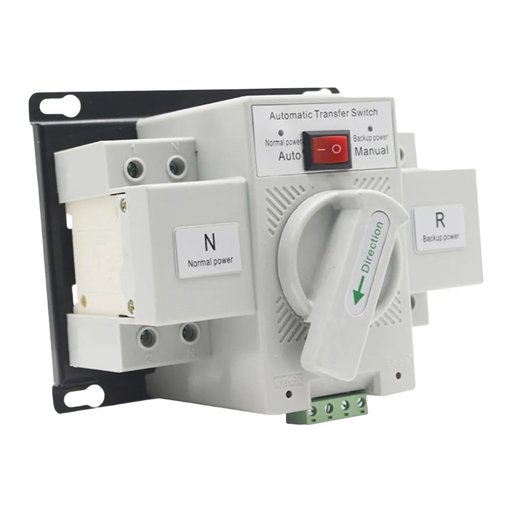 220V Dual Power Automatic Transfer Switch 2P 63A for For mini Circuit Breaker Applications Supports Full Range Voltage Operation