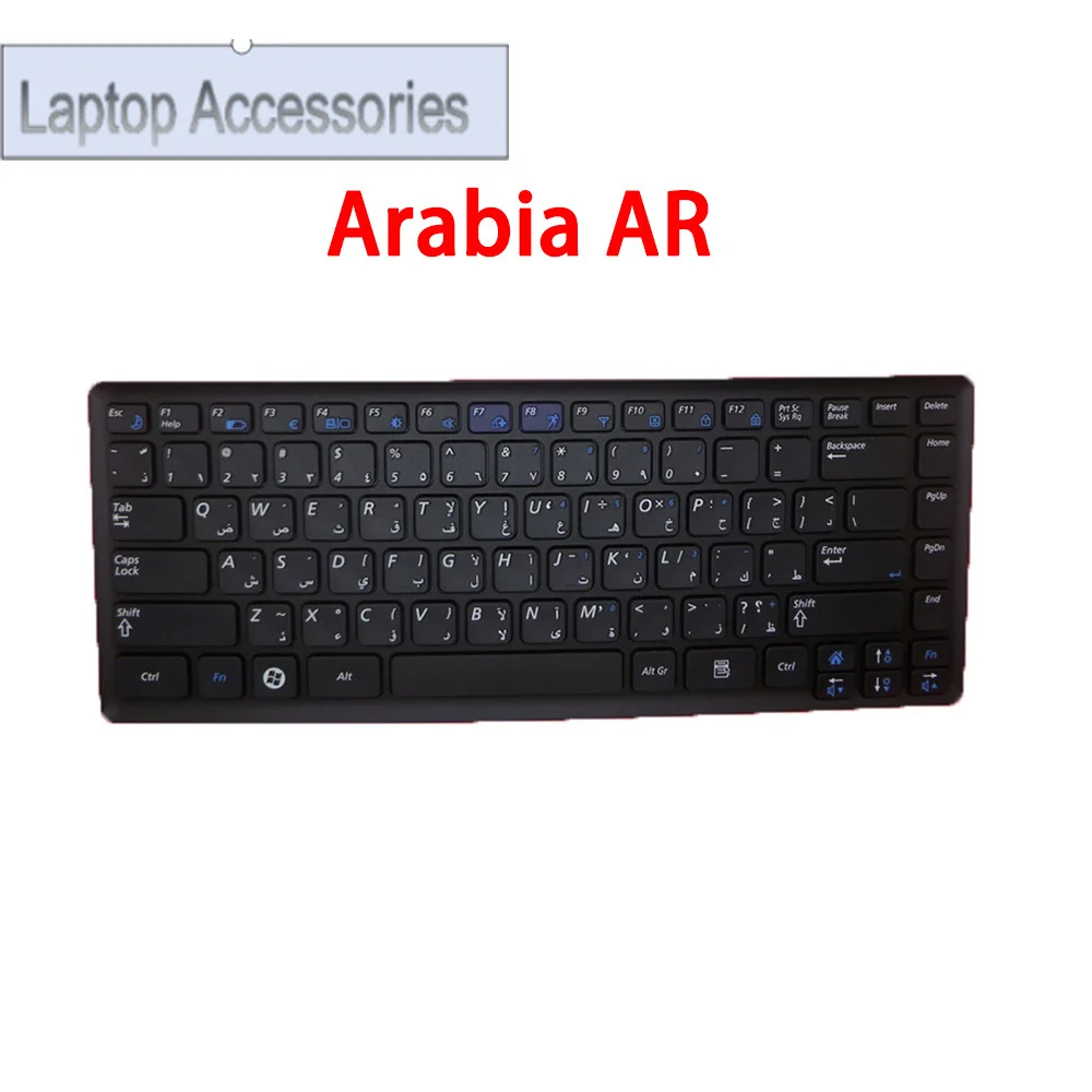 F Laptop Keyboard For Samsung NP-X460 X460 Russia RU Arabia AR Germany GR BA59-02364E BA59-02365C BA59-02364D With Black Frame N