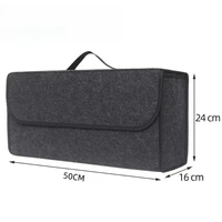 Organisateur de coffre de voiture en feutre souple, boîte de rangement, accessoires, grand compartiment antidérapant, organisateur de coffre, sac de rangement pour outils de voiture 3