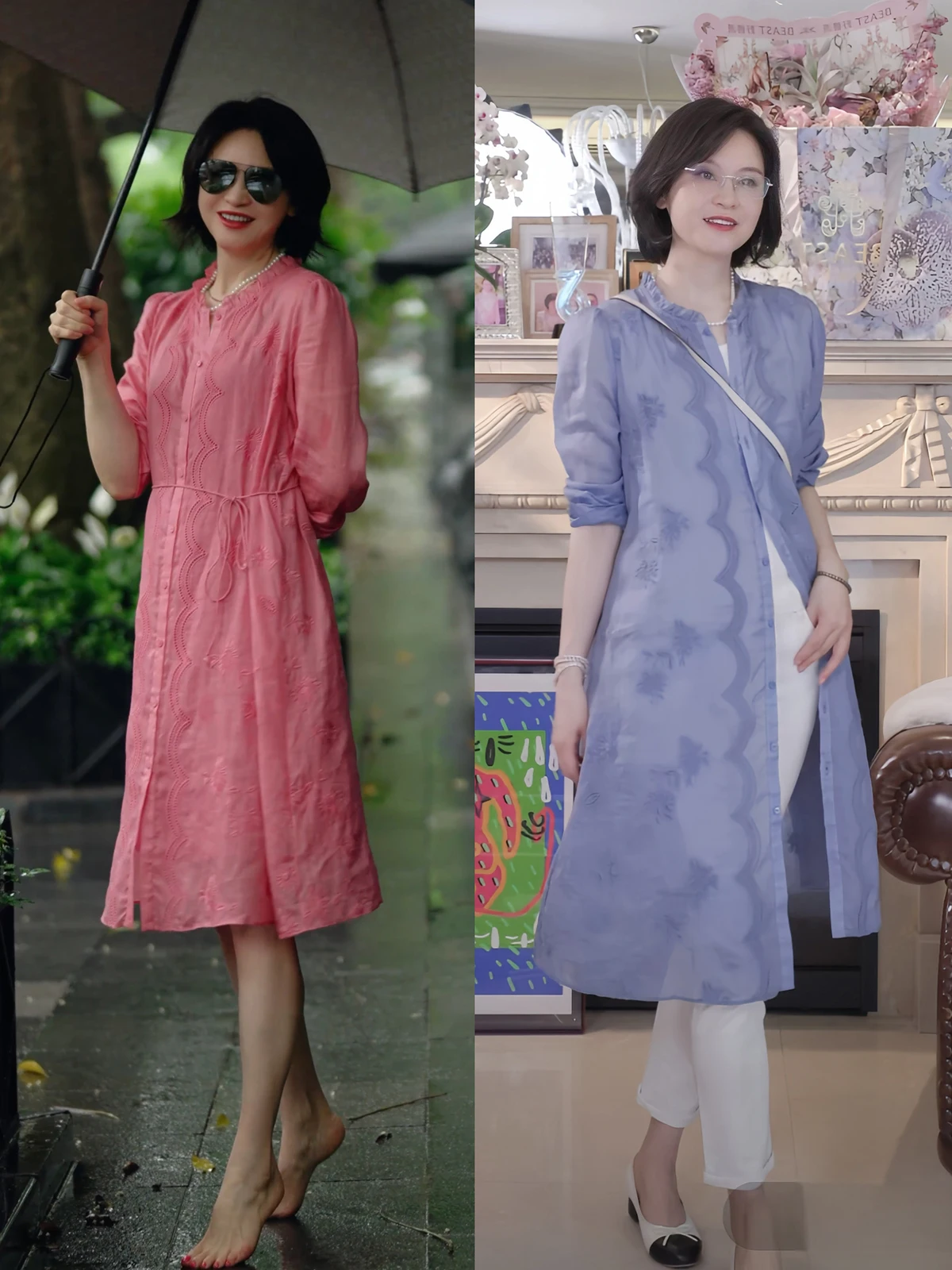 

Льняное платье Ele ort Sve с вышивкой, бантом и воротником-стойкой для женщин 40-х лет, весна-лето