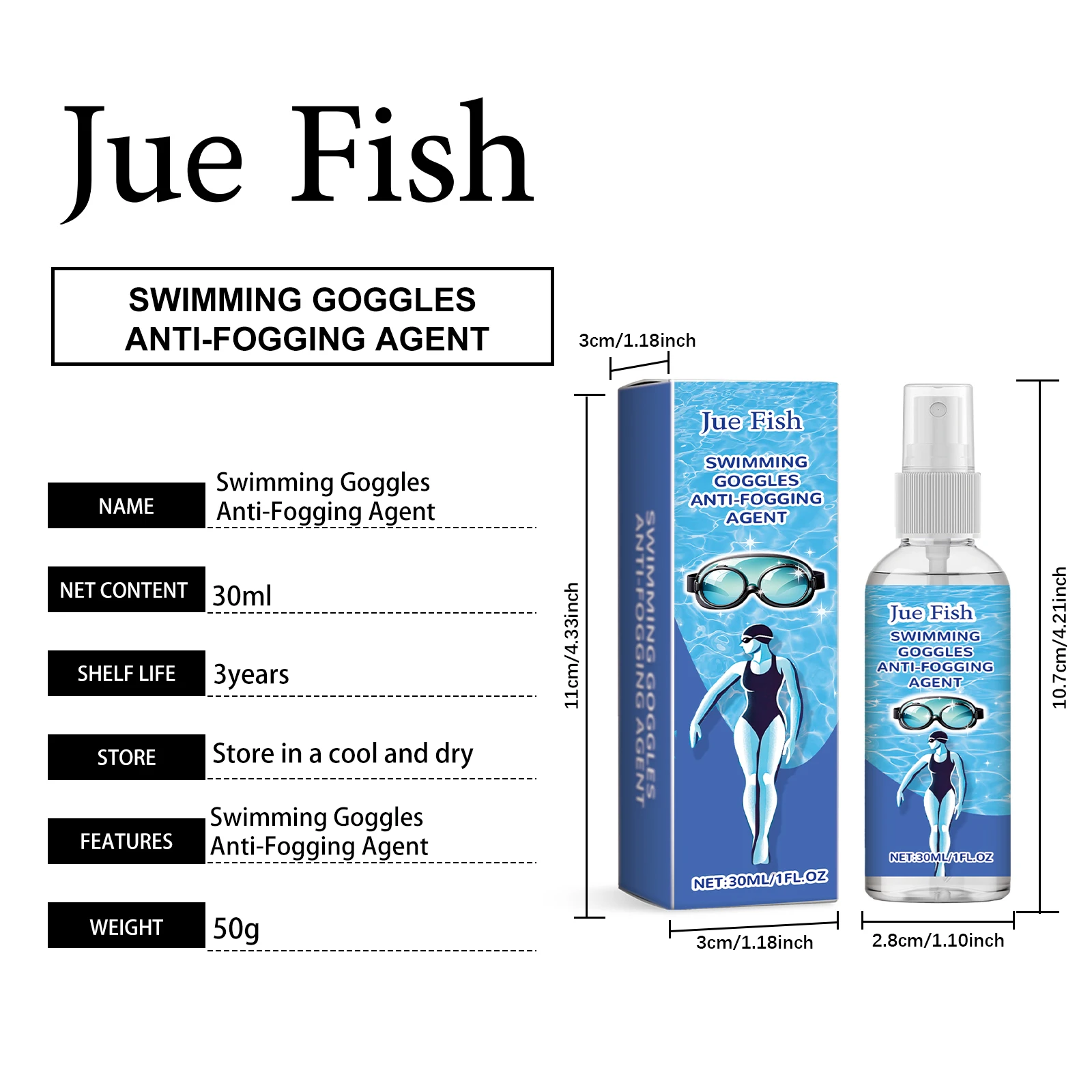 Anti-Beschlag-Spray für Brillen, Schwimmbrillen, Linsenpflege, tragbarer 30ml-Schutz für Schwimm- und Skibrillen für jede Jahreszeit – Detail 7