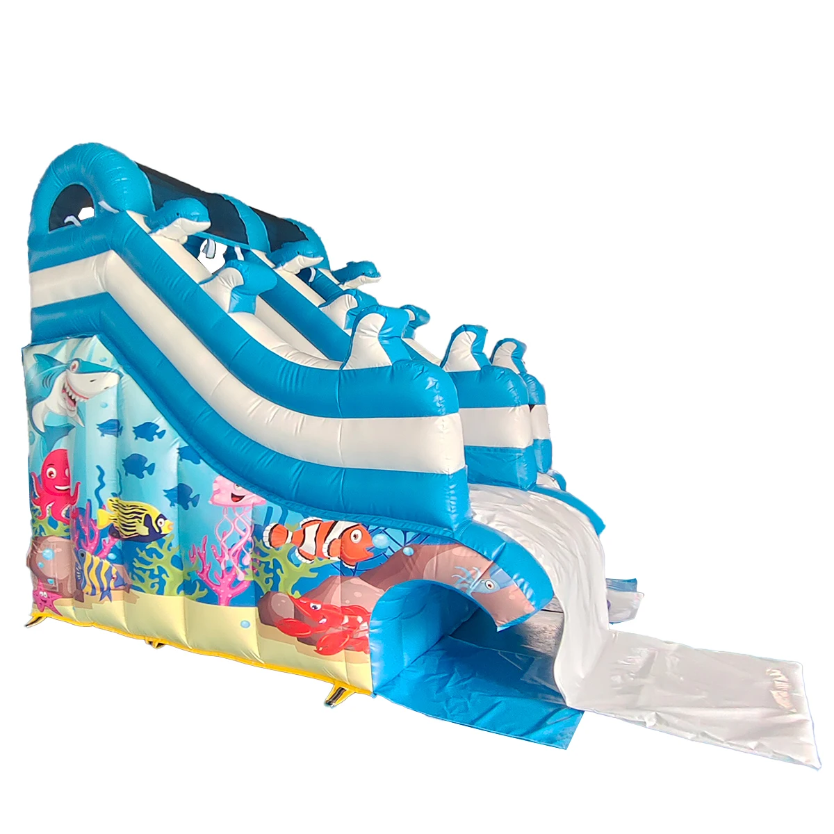 Inflatables Commercial Blue PVC Material Easy Setup Water Slide for Kids Outdoor Swimming Pool