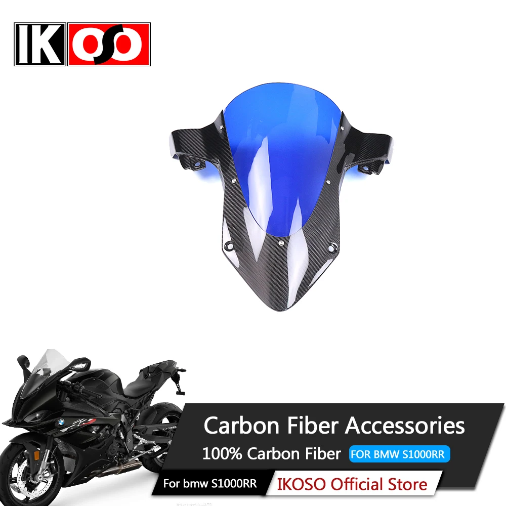 For BMW S1000RR Windshield Carbon - Dark Tinted 100% Full Dry 3K Carbon Fiber Motorcycle Fairings and Parts 2020 2021 2022 2023