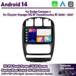 Android 14 autoradio per Dodge Caravan 4 per Chrysler Voyager RG RS Town & Country RS 2000 - 2007 Multimedia GPS Auto Carplay