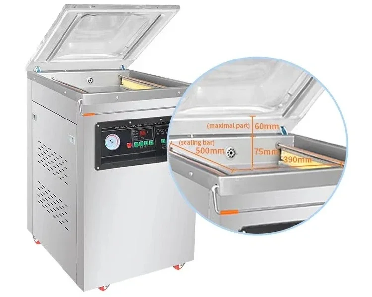 Stainless steel single chamber vacuum packaging machine packaging corn sausage