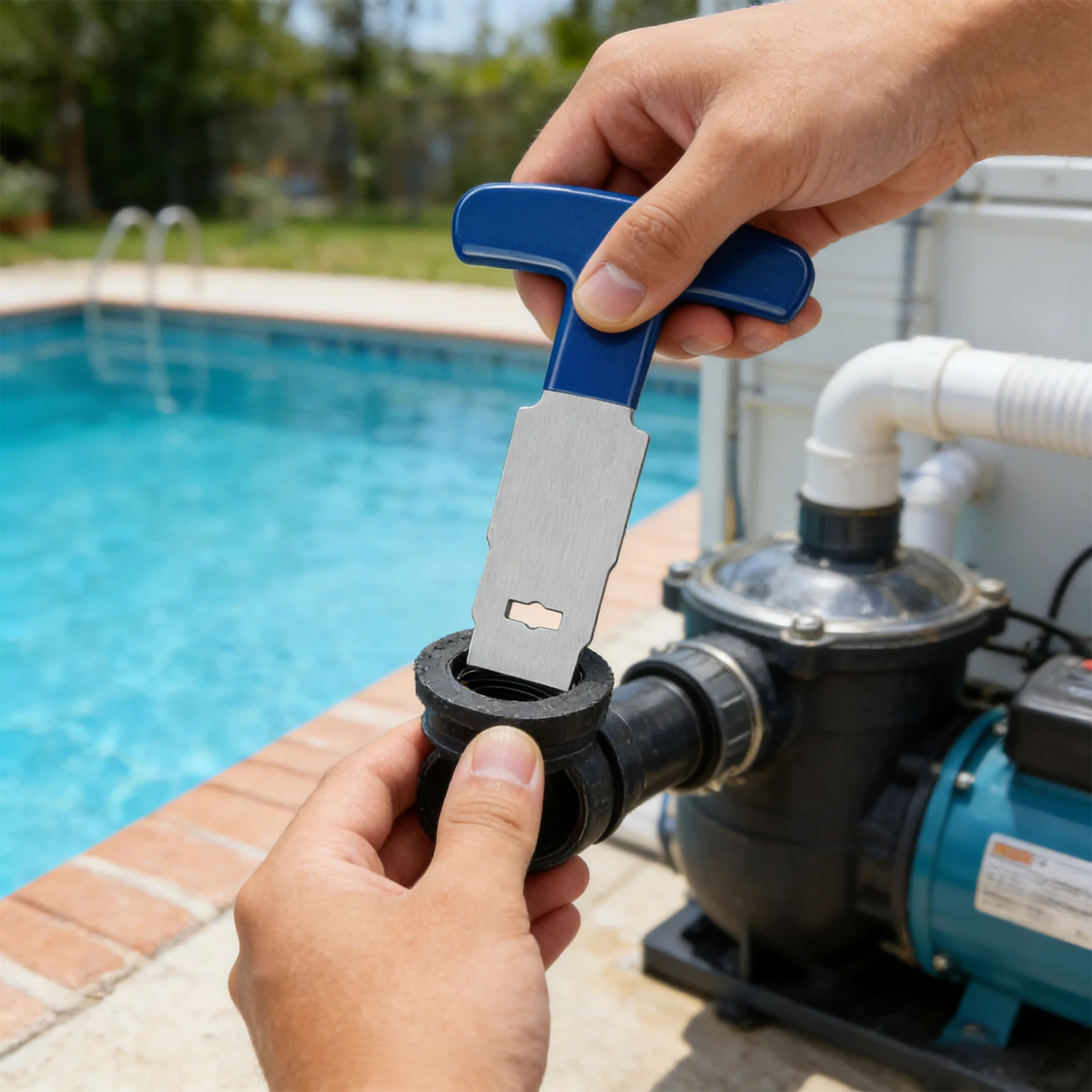 Stainless Steel Pool Plug Removal Tool with Handle Grip Pool Eyeball Seat Removal Tool Rustproof for Above Inground Pools