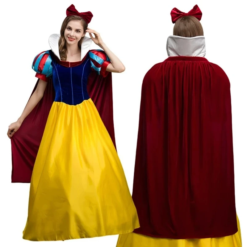 Cosplay Prinzessin Cosplay Kostüme Schneewittchen Volles Kleid Umhang Halloween Karneval Cos Erwachsene Frauen