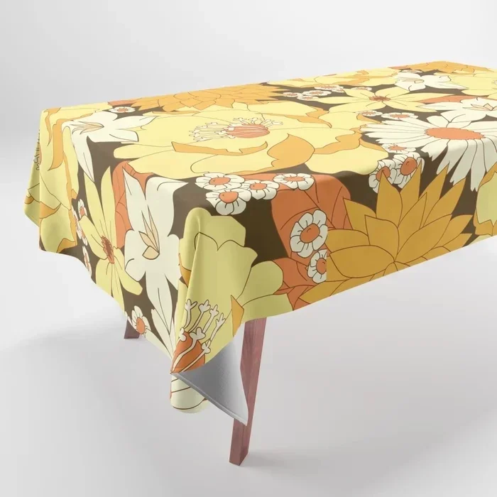 Beautiful Minimalist Abstract Flower Petal Garden Pattern Tablecloth Home Decoration Rectangular Party