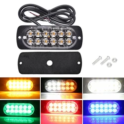 Luzes estroboscópicas de emergência, luz de advertência, estroboscópios para Auto DRL, carro caminhão polícia âmbar vermelho e azul, 12V, 24V, 12 LED