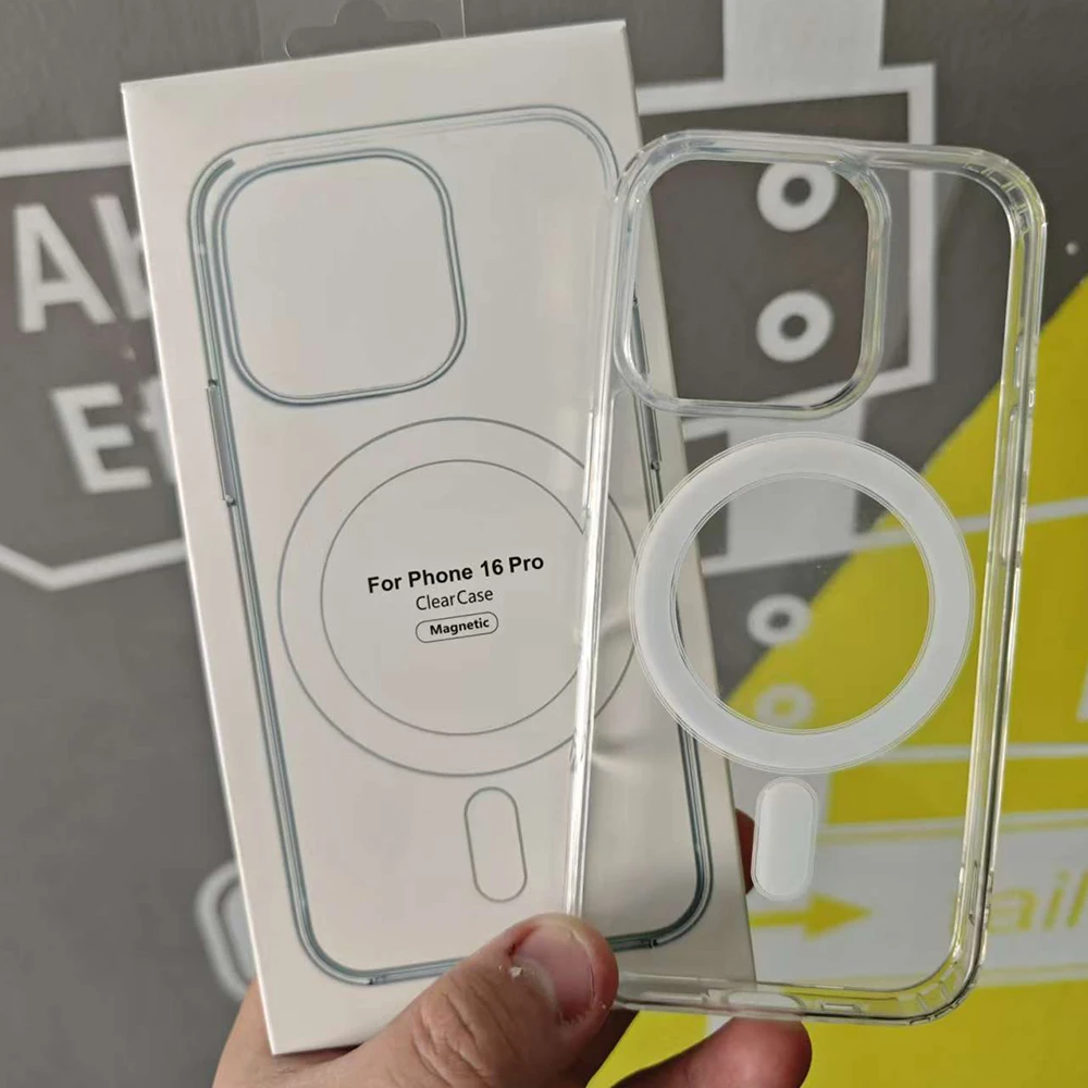 Magsafe-iPhone用ワイヤレス充電ケース,耐衝撃性,透明,ミニ,16, 15, 14, 13, 12, 11 pro max
