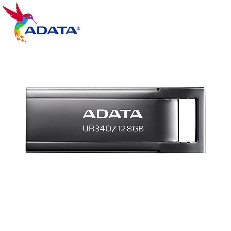 ADATA-High Speed USB Flash Drive, Mini U Stick, Pen Drive de Metal para PC, Desktop, Laptop, Original, USB 3.2, Gen1, UR340, 128GB, 64GB