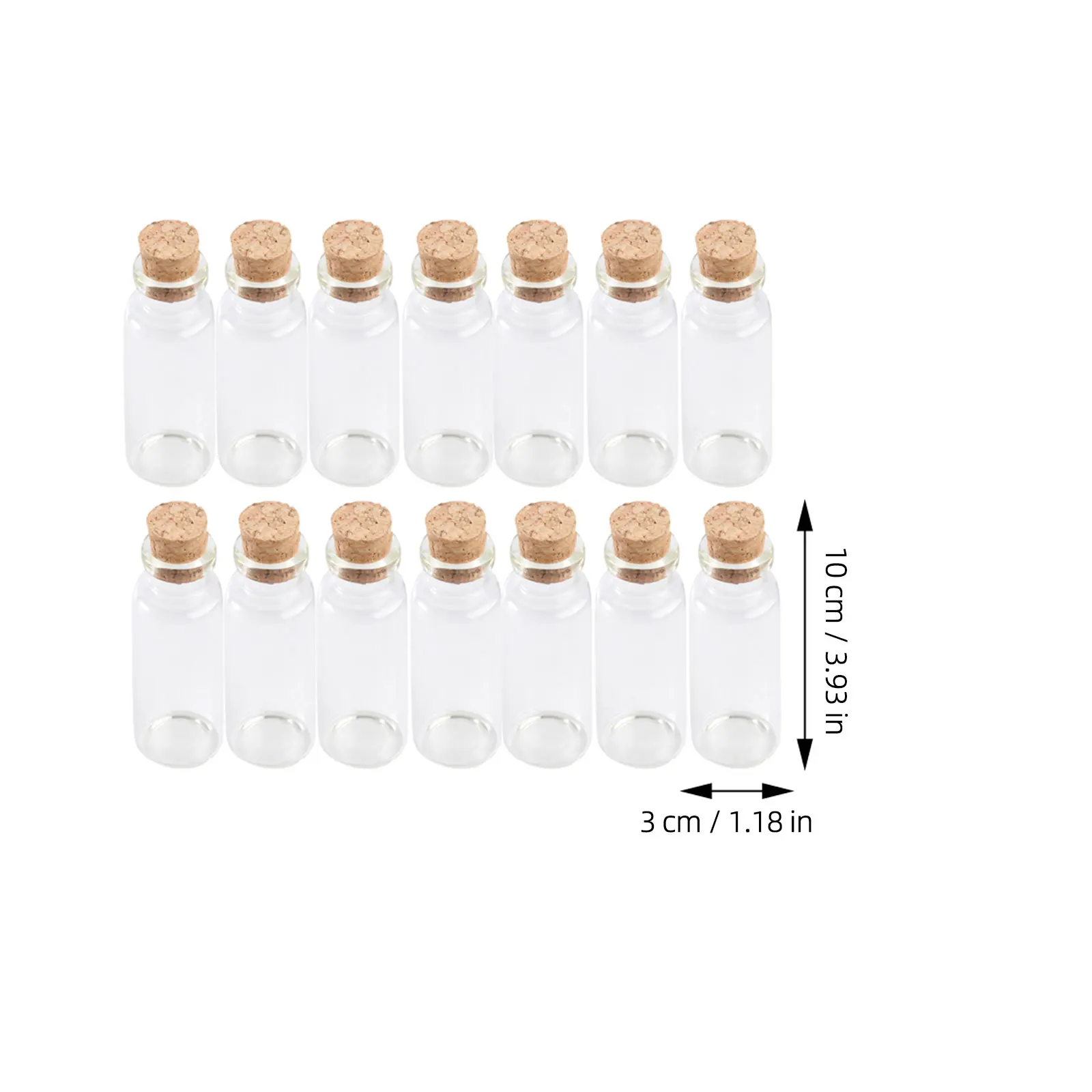 

20pcs Glass Bottles 30X100Mm 50Ml Mini Bottle Transparent Corked Storage Jar For Tea Snacks Diy Craft Party Favors Home Decor