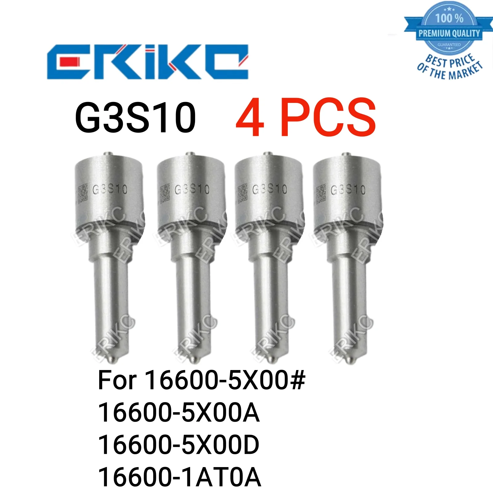 

4 PCS G3S10 Nozzle Injector 293400-0100 Common Rail Nozzle for 16600-5X00# 16600-5X00A 16600-5X00D 16600-1AT0A