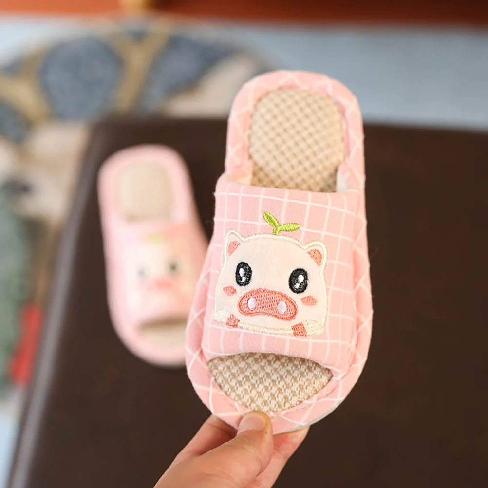 

Розовые тапочки с рисунком свиньи, детские дышащие нескользящие лоферы для детей, размер 27-28, уютная подкладка, удобная поддержка