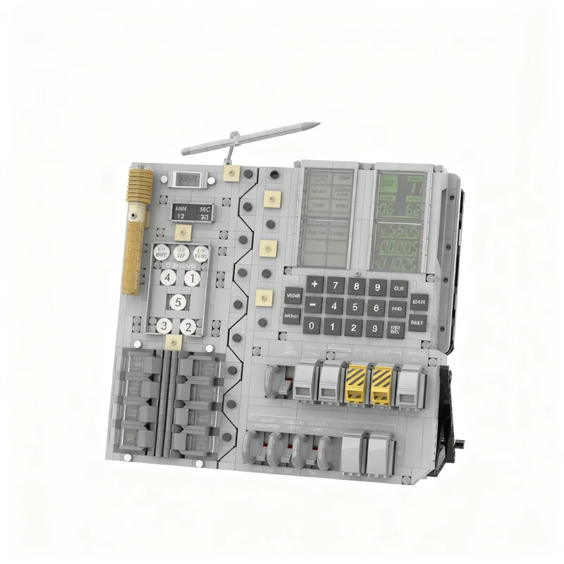 2768PCS MOC Space Exploration Nasa Apollo 13 Command Module Interactive Life Size Main Console Dsky Model Blocks DIY Gift Home