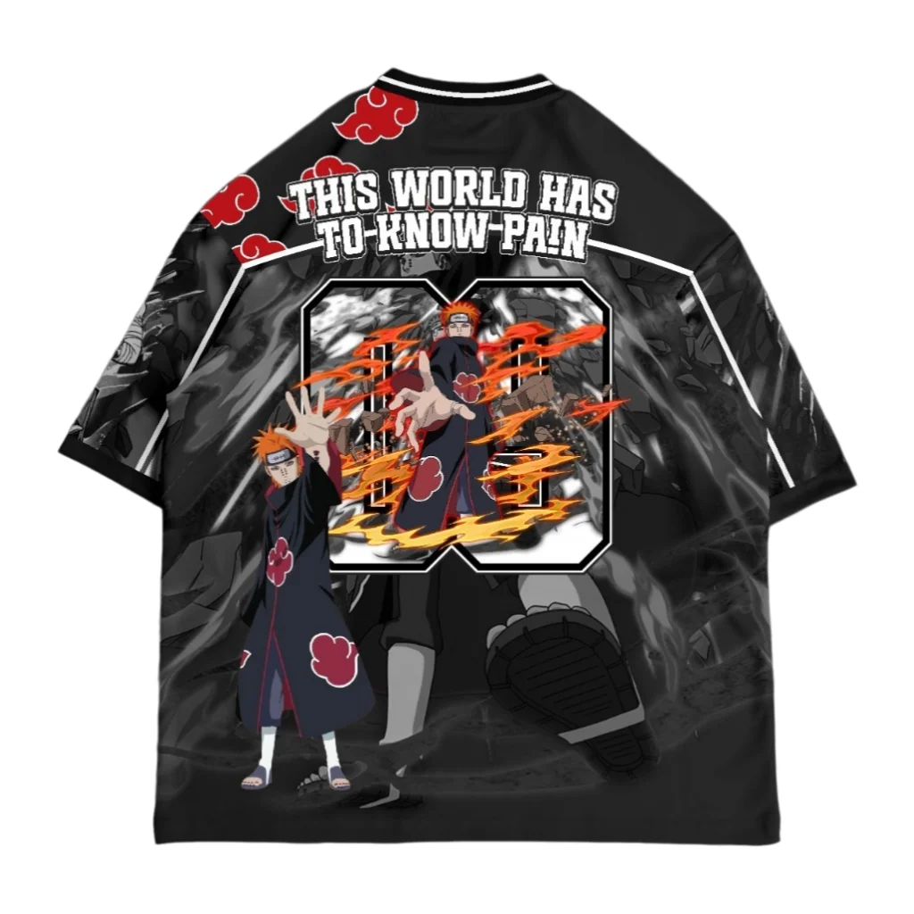 Naruto Akatsuki Pain Nagato Oversized Jersey Adult Kids Athleisure T-Shirt Family Summer Quick-drying Soft Lightweight Comfy