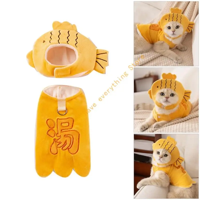 

Lovely Themed Puss Covered Waistcoat Ensuring Warmth and Comfort for Fall Winter Pet Costume Soft Fabric 55KF