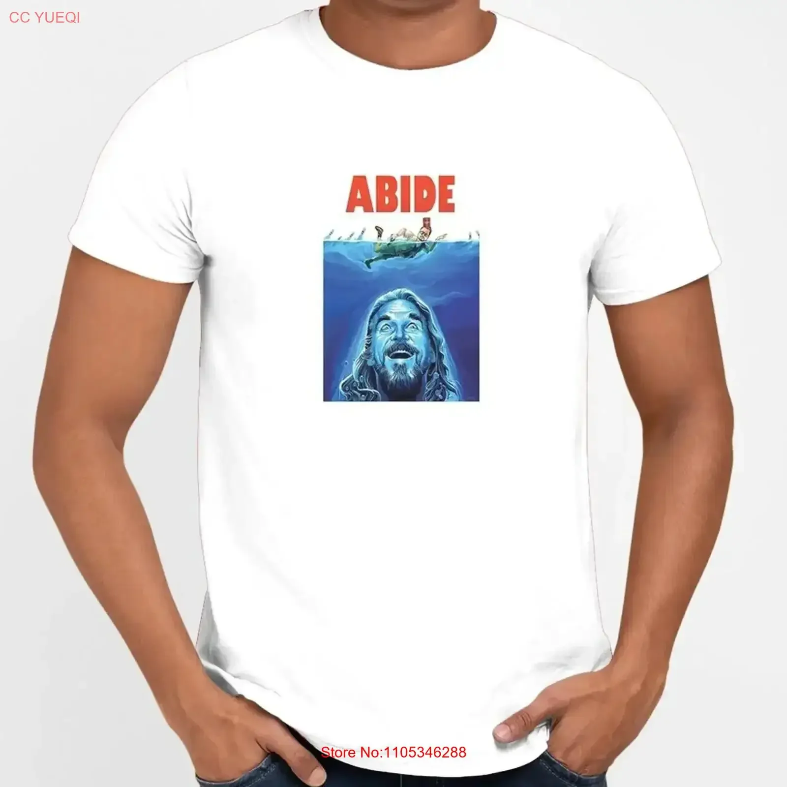 Big Lebowski Abide T-Shirt, cooles Retro-Film-T-Shirt aus den 70er und 80er Jahren, Vintage-Comedy-Stil, gewaschene Mode-Designer-Kleidung, lässige Herren-Grafik