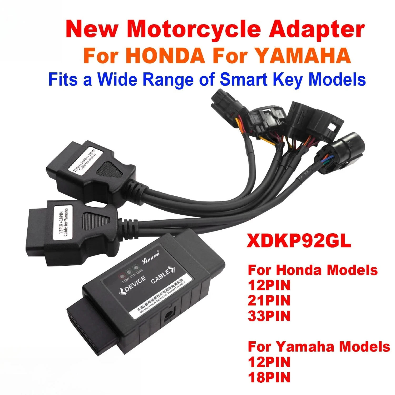 For HONDA For YAMAHA XHORSE Motorcycle Adapter XDKP92GL work with Key Tool Plus/MIDI Fits a Wide Range of Smart Key Models