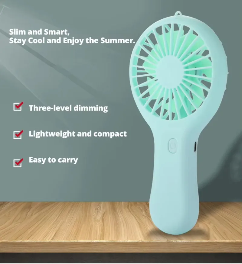 5pcs Portable Rechargeable Electric USB Charger Battery Handheld Mini Fan 3 Speed Lightweight with Data Cable Air Cooling Fans