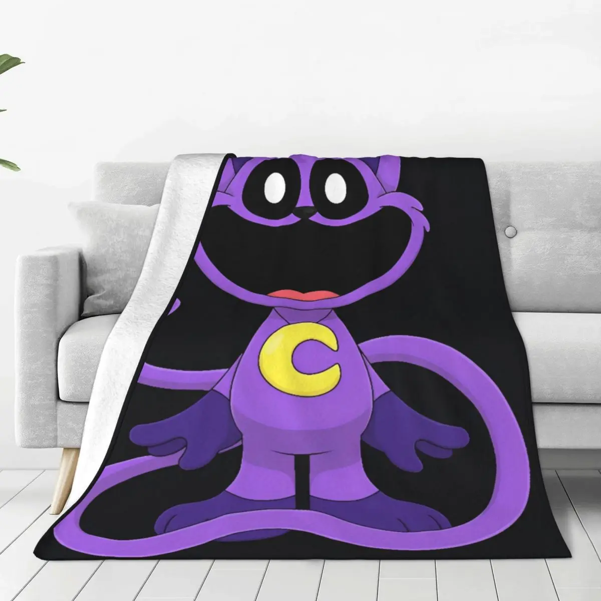 

Cartoon Anime S-Smiling Critters Blanket Game Soft Pattern Plush Bedding Throws For Chair Travel Flannel Bedspread Bed Cover