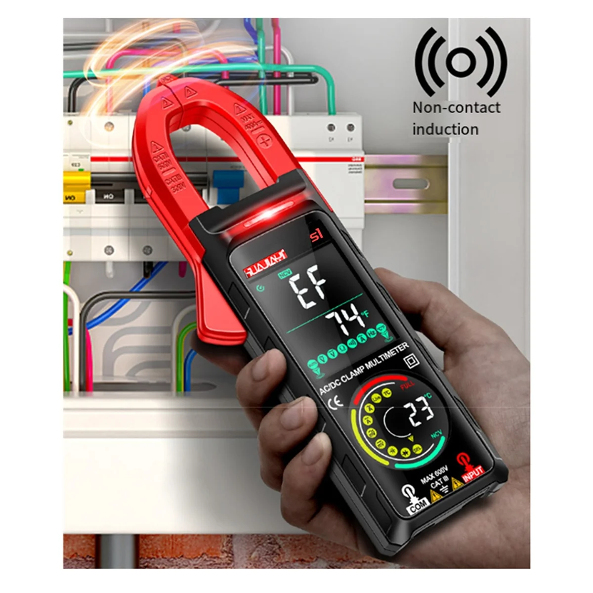 S1 DC/AC Digital Clamp Meter 6000 Counts 400A Amp Multimeter Color Screen Voltage Tester Hz NCV Ohm Meter