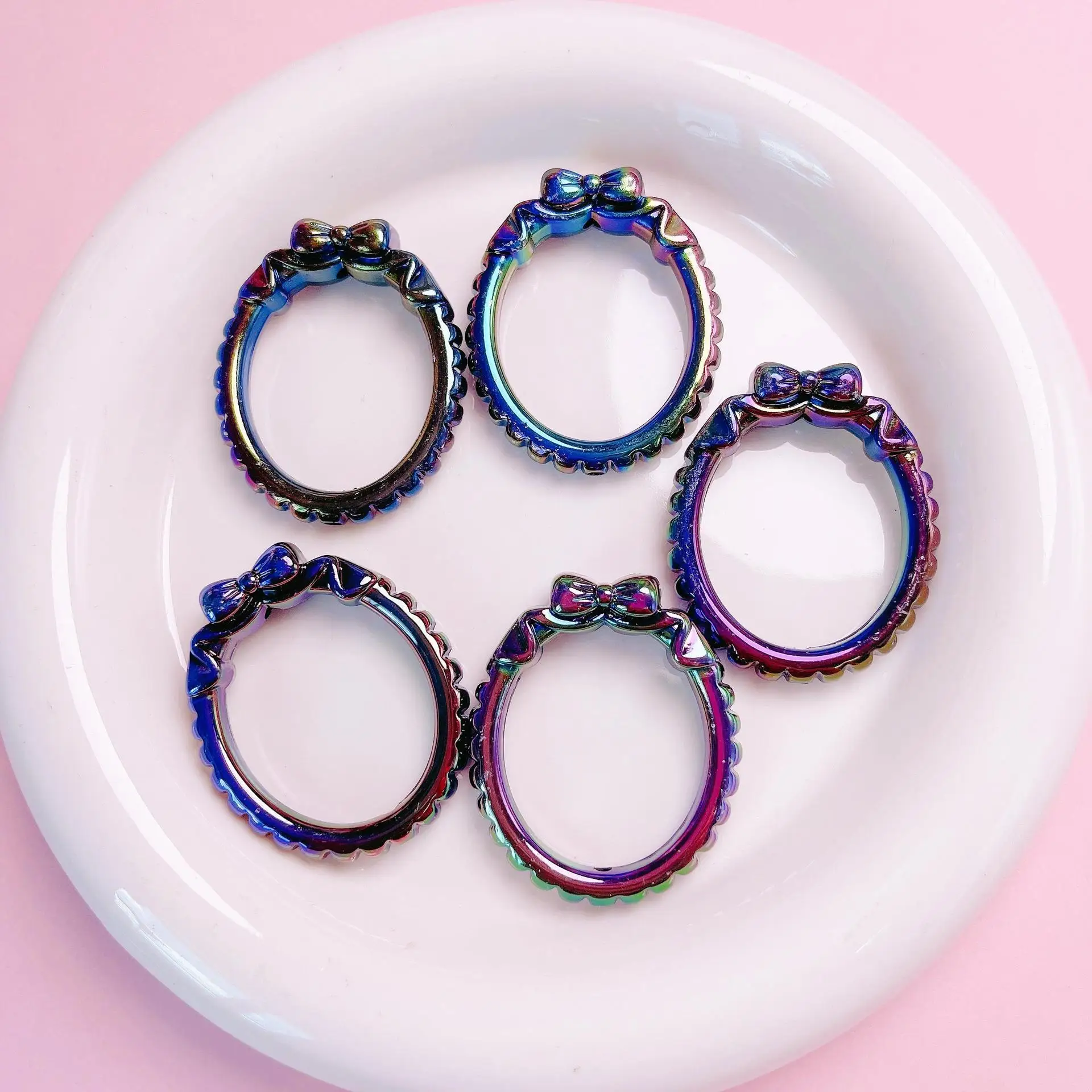 5pcs/lot Colorful Oval Shape Resin Beads Transparent Loose Spacer Beads For Jewelry Making Diy Beaded Pen Decor Necklace