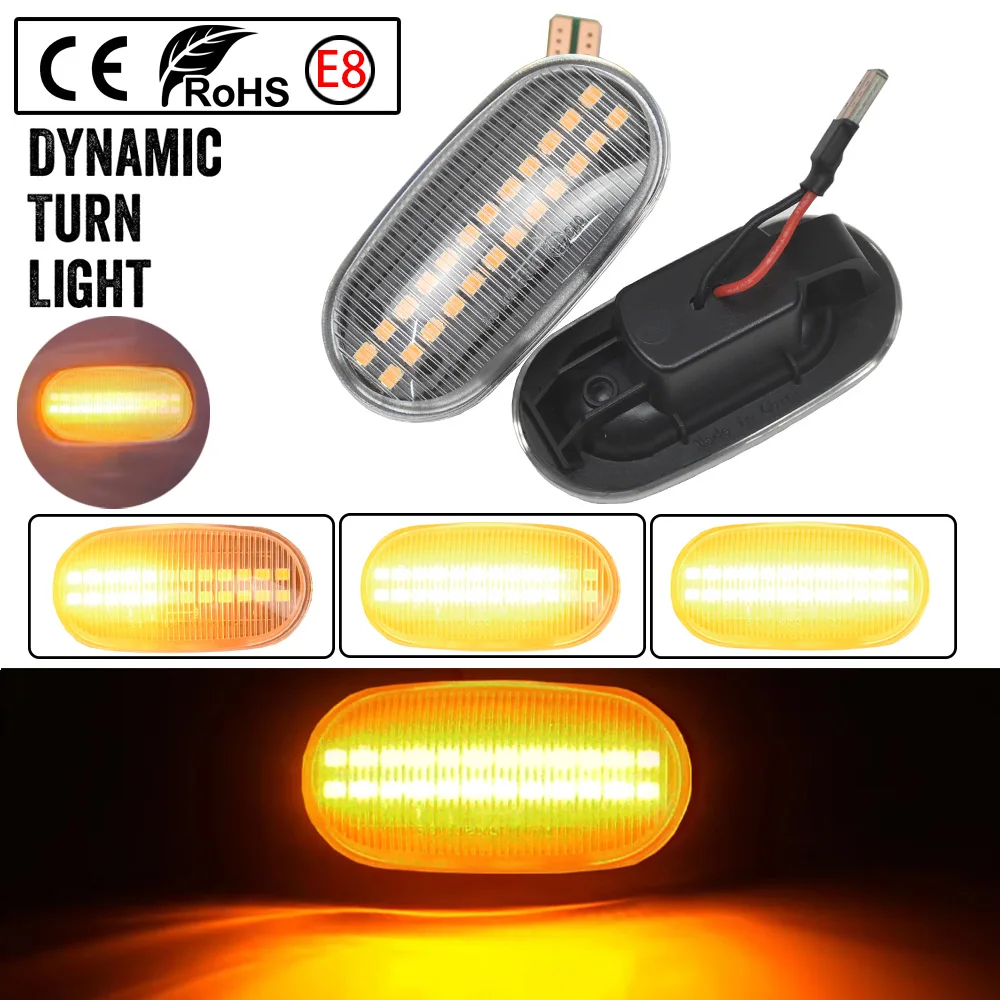 2x For Honda Acura Civic CRX Prelude S2000 Del Sol Fit Integra Led Dynamic Side Marker Turn Signal Light Sequential Blinker Lam