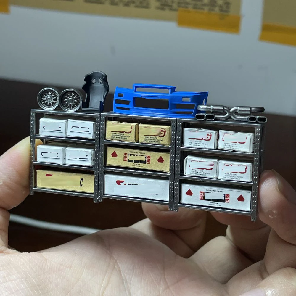 

Diorama 1:64 Wheel Hub Grocery Rack Modification Auto Repair Accessories Shelf Garage Scene Collectible Miniature Figure