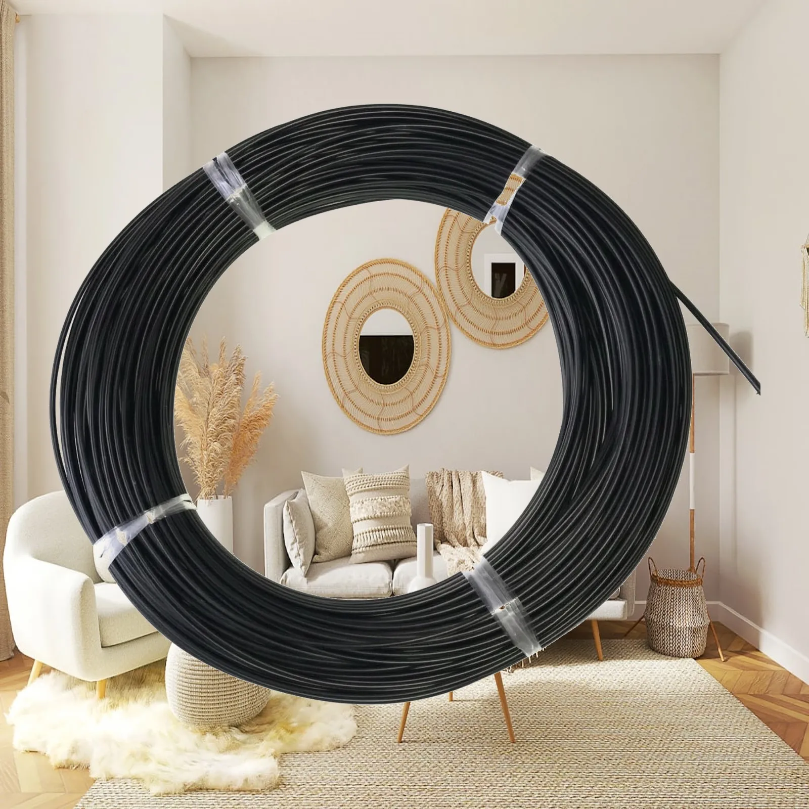Black Metal Cycle Cable Housing Coil Long-Lasting Continuous Coil Bike Cable Housing Shifter Hose Wire Kit Flexible