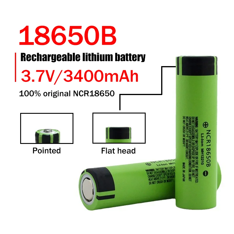 

18650B NCR3.7V3400mAh lithium rechargeable battery suitable for remote control portable printer tool equipment mouse alarm clock