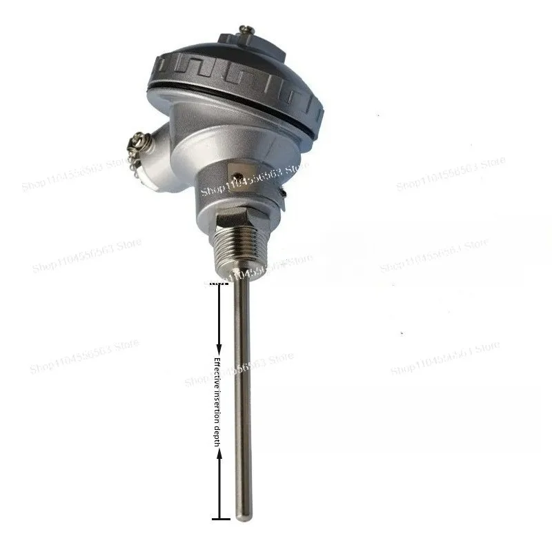 WZP-130 Waterproof Pt100 RTD Temperature Sensor 4-20mA Integrated Transmitter Industrial Temperature Detection Probe