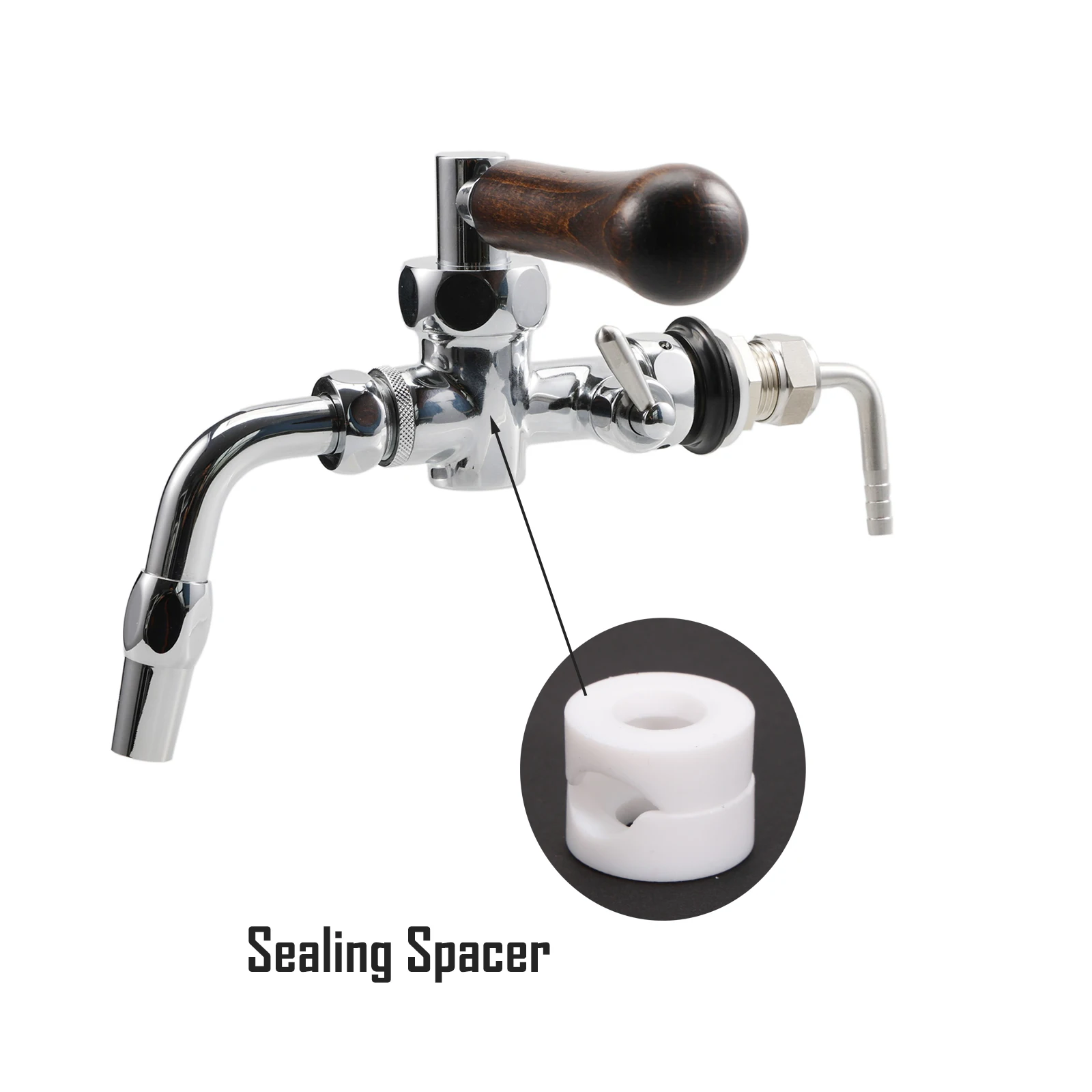 Sealing Spacer for Side Pull Beer Tap Czech Pilsner Style Pours Faucet PTFE
